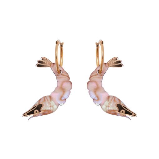 Handmade Prawn Hoop Earrings (silver)