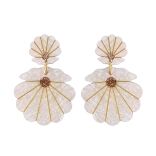 Handmade Clam Statement Earrings - Image 2