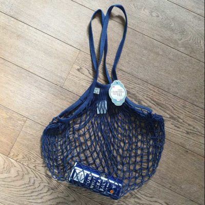 French String Grocery Bag (navy)