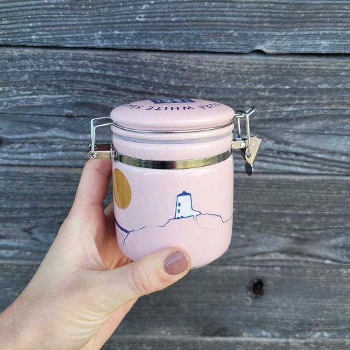 Pink Llanddwyn Ceramic Jar with 100g Pure Sea Salt - Image 2