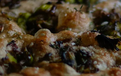 Caramelised leek + thyme focaccia