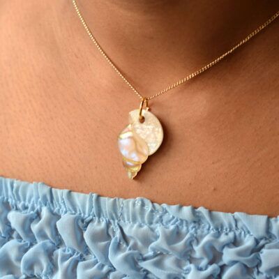 Handmade Marble Shell Necklace