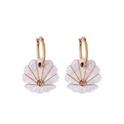 Handmade Clam Hoop Earrings