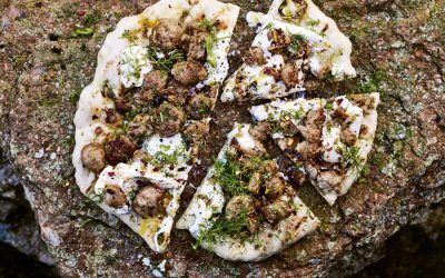 Gill Meller’s flat breads with chilli and fennel sausage