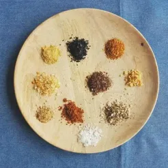 a heap of salt and chilli seasoning alongside other flavoured salts