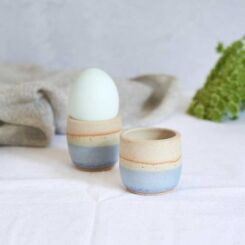 Handmade Light Blue Ceramic Coastal Eggcup