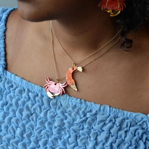 Handmade Prawn Necklace (silver)