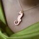 Handmade Seahorse Necklace (coral)