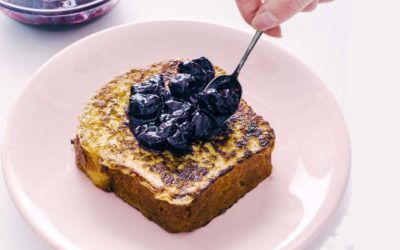 Brioche French Toast + Sour Cherry Compote with Vanilla Sea Salt