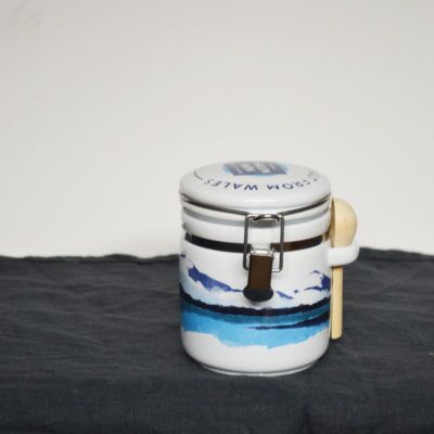 Watercolour Ceramic Jar with 100g Pure White Sea Salt