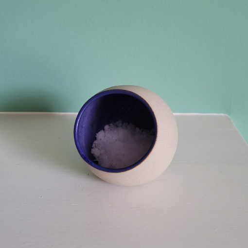 Handmade Ceramic Salt Pig (dark blue)