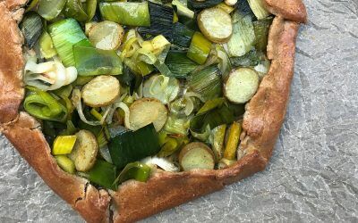 Leek and potato galette with hazelnut pastry