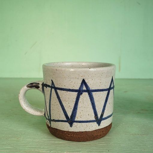Handmade Welsh mug - zig zag