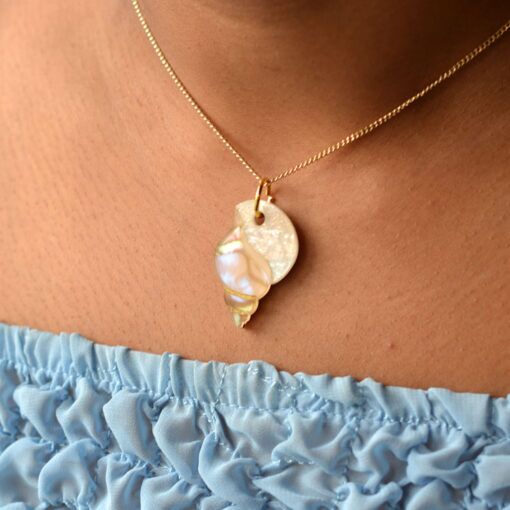Handmade Marble Shell Necklace