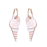 Handmade Twist Shell Hoop Earrings - Image 2