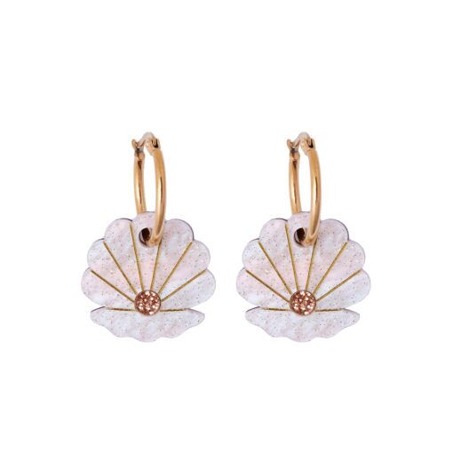 Handmade Clam Hoop Earrings