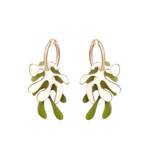 Handmade Seaweed Hoop Earrings