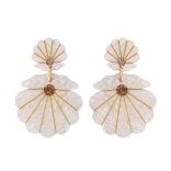 Handmade Clam Statement Earrings - Image 2