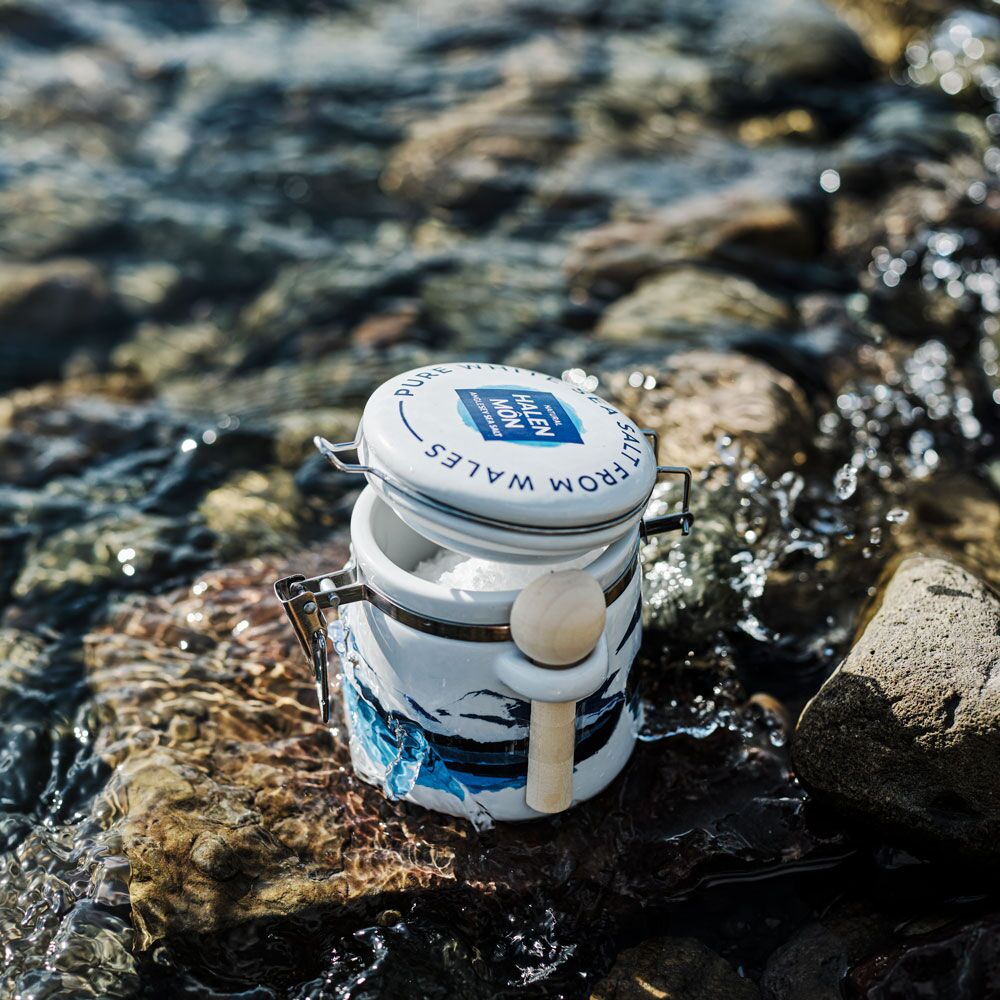 Watercolour Ceramic Jar with 100g Pure Sea Salt