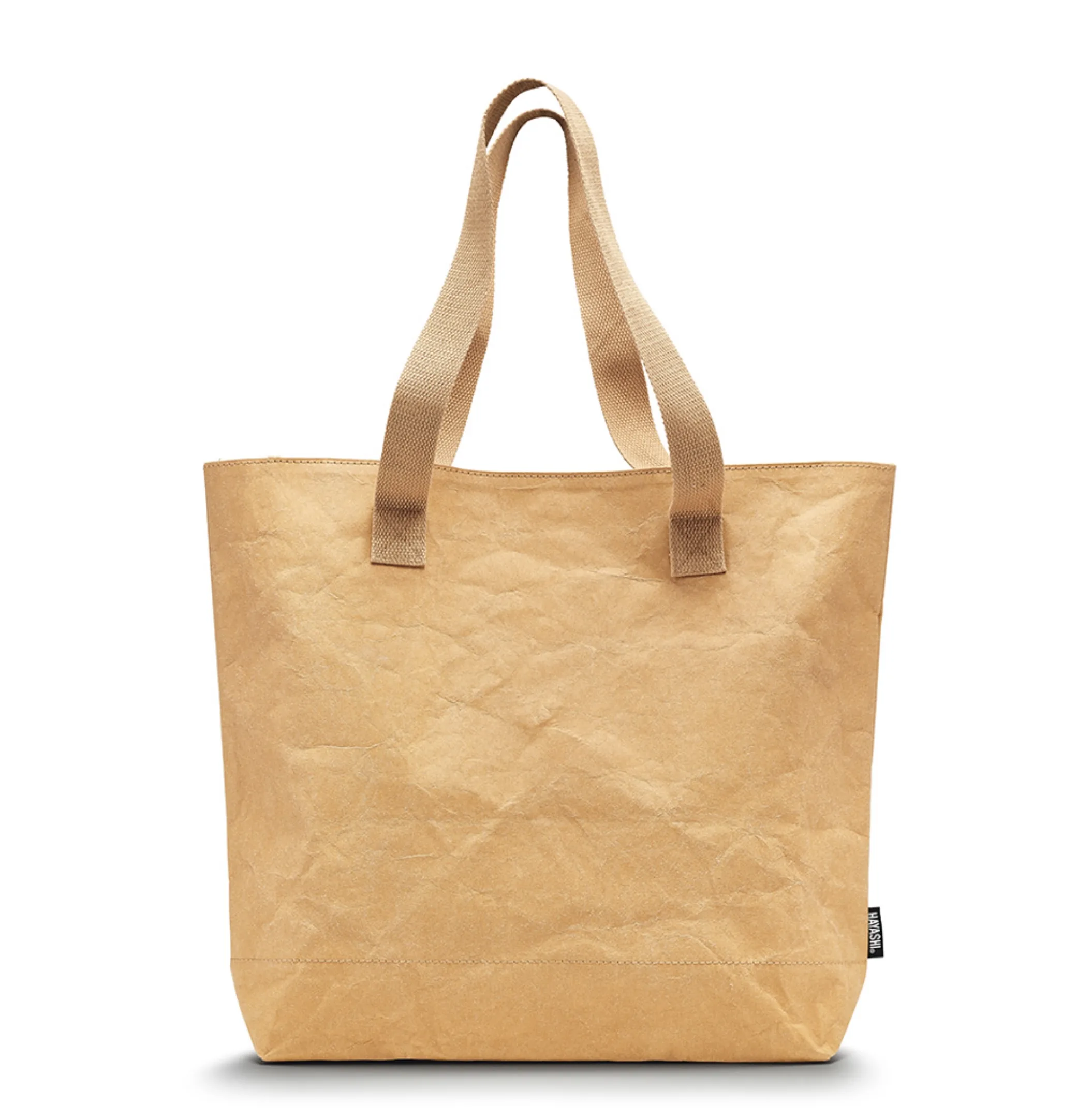 Paper 'leather' tote bag (tan)