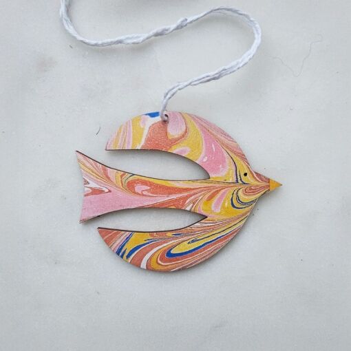 'Bird of luck' wooden decoration