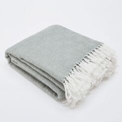 Recycled Grey Diamond Patterned Blanket