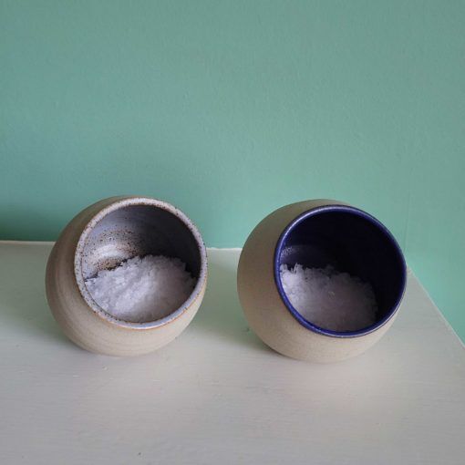 Handmade Ceramic Salt Pig (dark blue) - Image 2