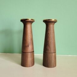 Walnut gold salt mill