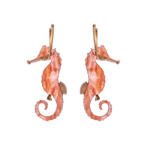 Handmade Seahorse Hoops (coral)