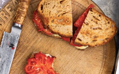 Smoky tomato and mayonnaise sandwiches