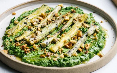 Jack Adair Bevan’s burnt leeks with kale romesco